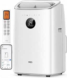 DREO 7500 BTU Portable Air Conditioner, 3-in-1 Cool/Fan/Dry Quiet AC Unit for Bedroom/Office, Smart App/Voice/Remote Control, Drainage-Free, Universal Window Kit, 2.5L/H Dehumidification, AC318S