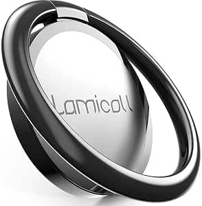 Lamicall Phone Ring Holder - Upgrade Zinc Alloy Finger Ring Stand, Matte Black