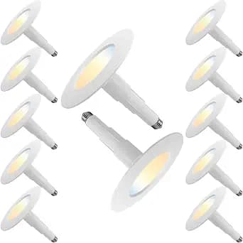 Jolux 12-Pack 5CCT Retrofit LED Recessed Lighting 6 Inch,Selectable 2700K/3000K/3500K/4000K/5000K,12W=60W,800Lumen,Dimmable Can Lights,Simple Installation Adjustable Retrofit Downlight,Bevel Trim
