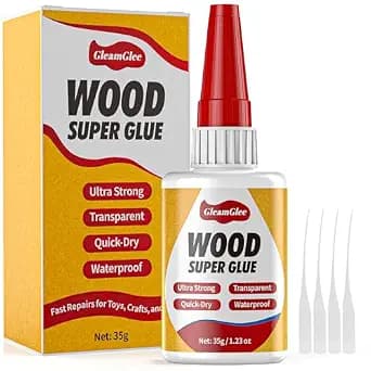 Wood Super Glue Liquid, Clear Instant Cyanoacrylate (CA Glue) – Fast-Drying, Waterproof Adhesive for Woodworking & Furniture Repair, Crafts & DIY (Works on Plastic, Metal, Ceramic, Leather, Glass)