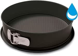 1 Base 26 cm Cake Tin, Non Drip Base, Steel with Double Non-Stick Coating, Black