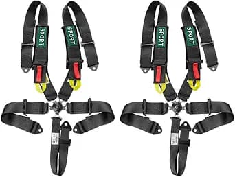 BESTZHEYU 5-Point Racing Harness Set SFI with Ultra Comfort Heavy Duty Shoulder Pads