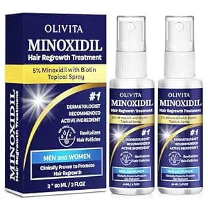 5% Minoxidil for Men and Women Hair Growth: Minoxidil Spray Hair Regrowth Treatment Serum with Biotin & Rosemary -Stop Hair Thinning and Hair Loss For Stronger Thicker Longer Hair