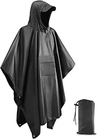 Victoper Waterproof Poncho Adult, Reusable Rain Poncho Adult Waterproof Poncho Waterproof Adult Lightweight Waterproof Raincoat for Outdoor Hiking Camping Cycling Traveling