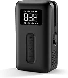 UGREEN Portable Air Compressor【2024 Upgrade Long Battery Life】Digital Tire Pressure Detection Air Pump Tyre Inflator with LED Light (Max 150 PSI) Auto Shut Off Electric Pump for Car, Bike, Ball, etc