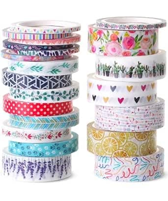 Mr. Pen- Washi Tape Set, 21 Rolls, Decorative Cute Floral Washi Tape for Bible Journaling, Bullet Journal Supplies