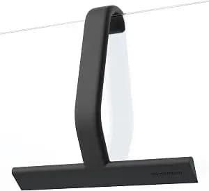 dancemoon JustHang Shower Squeegee for Glass Doors, All-One-Piece Silicone with Built-in Hook Design for Easy Hanging and Cleaning, 10 Inch Black