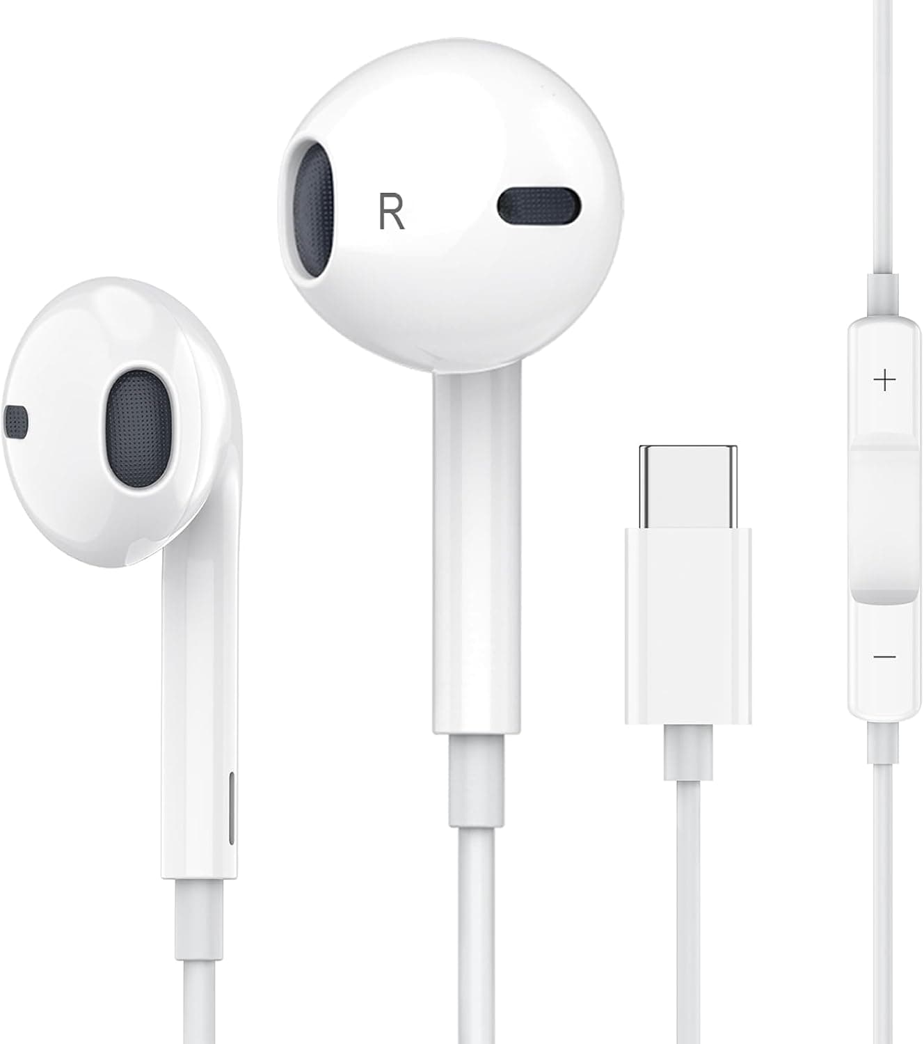 USB C Headphones with Cable, USB C Headphones, In-Ear Earphones, USBC with Microphone, Compatible with iPad Pro, Samsung Galaxy S25 S24 S23 A55 A53, iPhone 16 15 iPad Pro Air 5 Mini 6 Google Pixel 9