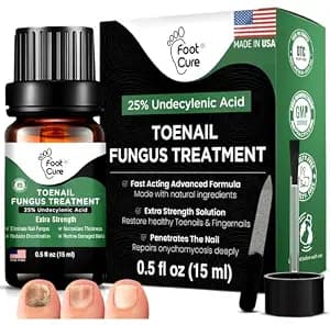 Foot Cure Toenail Fungus Treatment Extra Strength – Athletes Foot Treatment for Toenails, Restorative Nail Repair for Damaged Nails, Toenail Softener with Tea Tree Oil & Oregano Oil - Made in USA