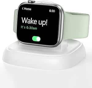 NEWDERY Charger Stand for Apple Watch, Portable USB-C Fast Charger | for Apple Watch Series 2-11/SE/Ultra, USB-C Cable, Wireless Charging, Strong Magnetic, Travel Charger, White