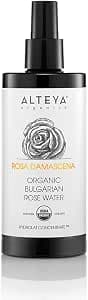 Alteya High-Potency Rose Water USDA Organic Facial Toner, 6000 Roses in a Bottle, 200mL Pure Bulgarian Rosa Damascena Flower Water, Award-Winning Moisturizer in Miron Biophotonic Glass