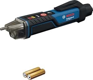 Bosch Professional Voltage Tester GVD 1000-17 (Non-Contact Voltage Detection, IP67, Dual Range 24-1000V AC, Integrated Torch, Belt Clip, CAT IV 1000V Tested)