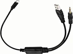 in-Car USB 3.5mm Audio Male Jack for Galaxy & Tabs Android Phones, Aux Music Charging Interface Adapter Compatible with BMW Mini Cooper IDRIVE