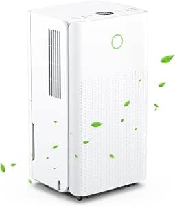 Dehumidifiers for Home, Dehumidifier 12L/Day Quiet Portable Dehumidifier for Bedroom Bathroom with 3 Modes, 24H Timer, 2200ML Tank, Continuous Drainage, Humidity Control, Auto Defrost (Version U)