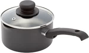 Judge Just Cook Teflon Non-Stick 16cm 1.2L Saucepan with Glass Lid, Induction Ready - 5 Year Guarantee