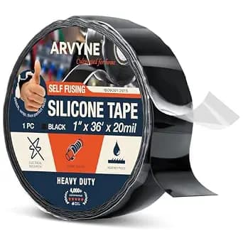 Self-Fusing Silicone Tape 1" x 36' x 20mil – Black Rubber Emergency Repair Tape – Waterproof, Heat-Resistant, Insulating, Chemical-Resistant, No Residue – for Automotive, Electrical & Outdoor Use