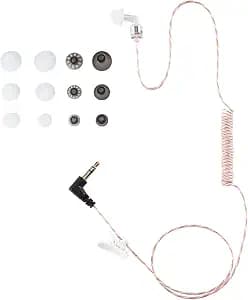 Tubeless Covert 1 Pin 3.5mm Listen Only Earpiece| 31-45IN Adjustable | FBI-Certified | for M0torola/Kenwood | Clear Stealth 22" Cable