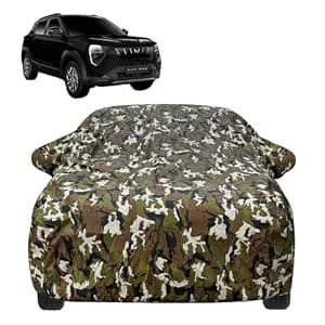 Auto Hub Waterproof Car Cover Compatible with Mahindra XUV 3XO with Mirror Pockets, Soft Cotton Lining, XUV 3XO Car Cover Waterproof, Army