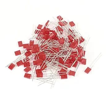 uxcell a14050500ux0192 Rectangle Diffused LED Lamp Bulb, 100 Piece, 2 mm x 5 mm x 7 mm, Red