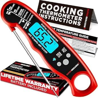 Alpha Grillers Meat Thermometer Digital - Instant Read Food Thermometer for Cooking Grilling Air Fryer BBQ Kitchen - Blackstone Griddle Accessories -Gifts for Him Husband - Gifts for Birthday Men Dad