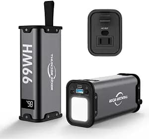 Portable Power Station 99Wh 27000mAh Camping Lithium Battery Large Power Bank with AC Outlet 70W for Home Backup Outdoor Emergency RV Van Hunting