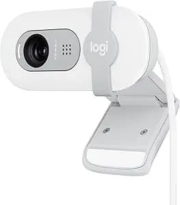 Logitech Brio 100 Full HD 1080p Webcam for Meetings, Streaming, Desktop, Laptop, PC - Built-in Mic, Shutter, Works with Zoom, Microsoft Teams, Nintendo Switch 2’s new GameChat Mode-Off -White