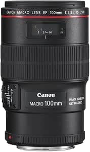 Canon EF 100 mm f2.8L Macro IS USM Lens, Black