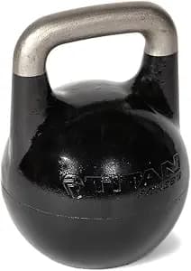 Titan Fitness Adjustable Competition Kettlebell, 12-32 KG, Ergonomic Smooth Grip Handle, Flat Base for Floor Exercises, Strength Training Kettlebells for Home Gym
