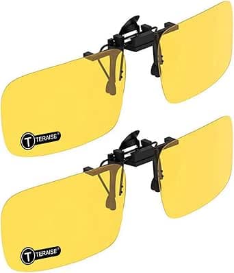 TERAISE Polarisé Vision Nocturne Clip Lunettes De Soleil Anti - Éblouissement Uv400 Pour Les Hommes Femmes Conduite Voyage Outdoor Sports