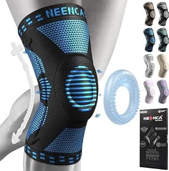 NEENCA Knee Support, Compressed Knee Support with Patella Gel Pads & Spring Side Stabilisers, Medical Knee Pads for Running, Meniscus Tear, Arthritis, Joint Pain Relief, ACL, Recovery