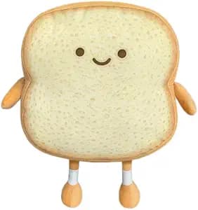 Toast Bread Pillow Funny Food Plush Toy Pillows Small Cute Stuffed Plush Sofa Pillow (Toast Bread,Golden)