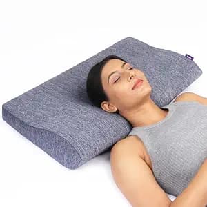 Frido Ultimate Neck Contour Cervical Plus Pillow for Neck, Back Pain, Shoulder Pain, Orthopedic Ergonomic Memory Foam Best Pillow for Cervical Spine Neck Pain Relief | Premium Blue – Large