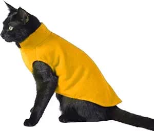 DroolingDog Kitten Fleece Sweater Vest for Cat Sweaters Cats Clothes for Extra Small Cat, XS, Yellow