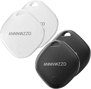 ANNNWZZD Tag 4 Pack Item Finders with Apple Find My APP (iOS Only) Help You Track Your Keys, Wallet, Luggage, Backpack, Super Lightweight [Apple MFi Certified]