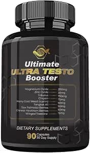 (Single Pack) Ultimate Ultra Testo Advanced Formula, Ultimate Ultra Testo Pills, Ultimate Dietary Supplement, 90 Capsules