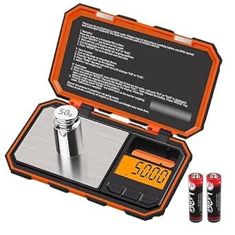 Digital Gram Scale, 200g/0.01g Pocket Electronic Mini Smart Scale for Weed, Powder, Coin, Jewelry, Herbs, Food, 6 Units LCD Display, Tare, Auto Shutdown, with 50g Calibration Weight