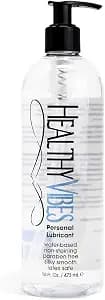 Healthy Vibes Water Based Hand Pump Lube 16 oz Long Lasting Easy Clean Sexual Privacy Gel Lubricant Compatible Latex Silicone Sex Toys Couples Men Women Anal Ease Solo Life Personal Lubrification Play