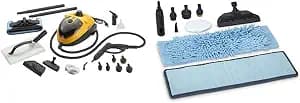 Wagner Spraytech 0282014 915e On-Demand Steam Cleaner & Wallpaper Removal & C900059.M Steam Machine Accessory Pack, 9 Piece,Blue, black, white