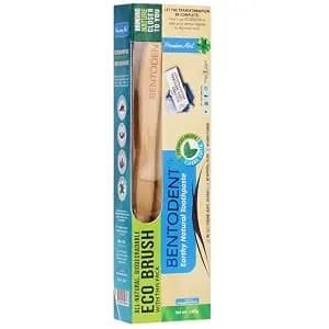 BENTODENT TOOTHPASTE 100% Organic Mint Paste for Fresh Breath and Healthy Gums with Toothbrush, SLS and Fluoride-Free,Gentle Cleaning, Whitening Action, Safe for Kids and Adults, (Mint Toothpaste +Toothbrush)