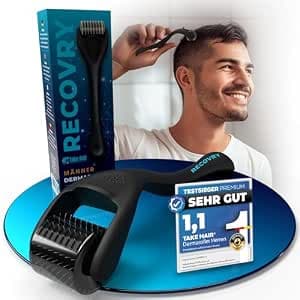 RECOVRY Derma Roller Hair Scalp - Derma Roller 0.5 mm - 192 Real Needles for Hair Growth - Derma Roller Hair Growth - Micro Needle Roller - Hair Roller