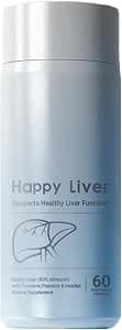 1PCSHappy Liver Liver Supports Function,Cleanse & Repair - Milk Thistle Supplement for Digestion & Immune with Kudzu,Turmeric - Herbal Support,60 Count (1PCS)