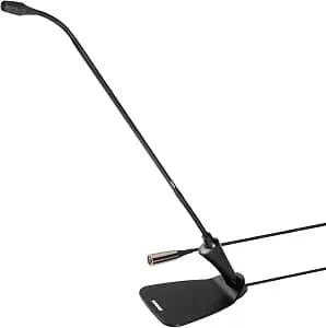 Shure Centraverse CVG Gooseneck Microphone with Integrated Desktop Base - Black, Cardioid Condenser Mic with 18-inch Neck and Inline Preamplifier, Includes Windscreen & Mounting Flange (CVG18D-B/C)