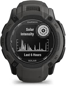 Garmin Instinct 2X Solar GPS Smartwatch with Infinite Battery Life in Smartwatch Mode, Over 40 Sports Apps, Smart Notifications, GarminPay, Training Status, Fitness Age, Sleep Analysis