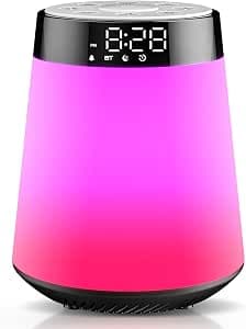 Sunrise Alarm Clock Sunlight Wake Up Light, White Noise Machine with 30 Soothing Sounds, 12 Dimmable Night Light, Digital Bedside Lamp Bluetooth Speaker Alarm Clock for Kids, Teenagers, Heavy Sleepers