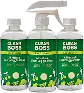 CleanBoss - Eat Cleaner, 12 oz (3 Pack) with one Trigger - Keeps Produce Fresh, Vegan, Gluten Free