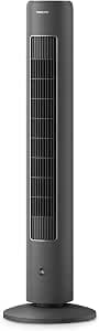 Philips 5000 Series Oscillating Tower Fan, 105 cm, Remote Control, Timer, 3 Speeds, 3 Modes, 40 W, Powerful Quiet Airflow, Suitable as Aroma Diffuser, Grey (CX5535/11)