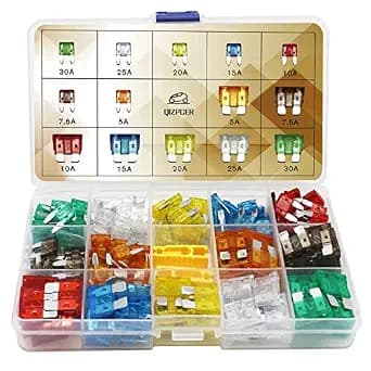 140 Pcs Fuses Automotive Kit - Blade Auto Fuse Assortment Standard and Mini Car Fuse for Marine, RV, Camper, Boat, Truck (5A 7.5A 10A 15A 20A 25A 30AMP/ATC/ATO)