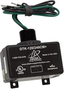 DITEK DTK-120/240CM+ Surge ARRESTOR, Parallel Protector, Multi-Purpose, NEMA 4X, UL1449 Listed, SPD, Type 1, 2W(+G), 120/240VAC