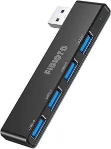 USB Hub, Fidioto 4 Port USB Adapter(1 * 3.0 Hub, 3 * 2.0 Hub), Networking Hub for Laptop, iMac Pro, MacBook Air, Mac mini/Pro, Surface Pro, Notebook PC, USB Flash Drives and Mobile HDD Etc.