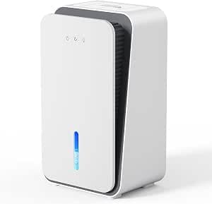 Dehumidifier for Home, 1000 sq.ft Dehumidifier with Auto Shut Off, 7-Color LED Light Built-in Aromatherapy Diffuser, Ultra-Quiet Dehumidifiers for Bedroom, Bathroom, Basement (Pale White)
